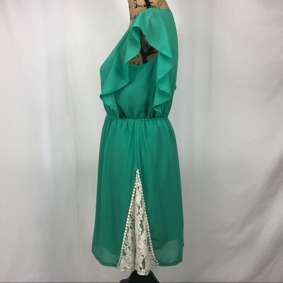 Ya Los Angeles Small Dress Lace Butterfly Sleeves - Picture 3 of 8